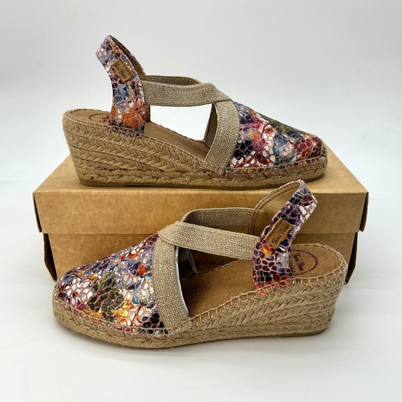 Toni Pons Shoes - Wedge Espadrille Sandals Toni Pons Telva Womens Sz 7.5 Colorful Floral Print NEW